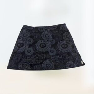Tranquility black gray floral athletic skirt skort women's size m tennis golf